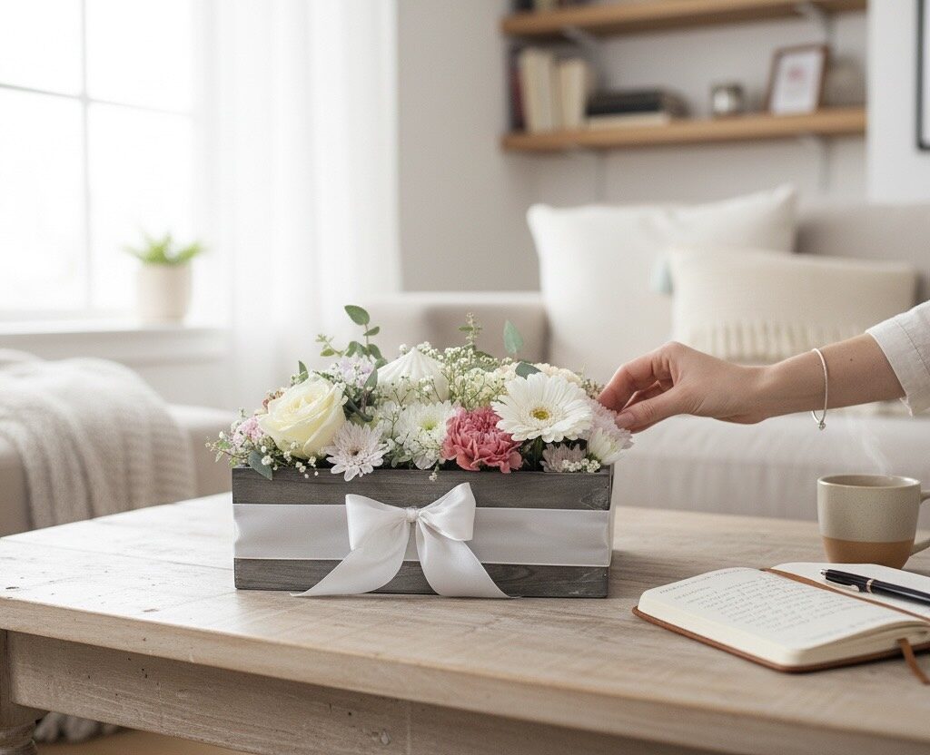 Alternative view of Rustikales Blumengesteck aus frischen Blumen